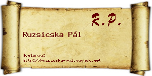 Ruzsicska Pál névjegykártya