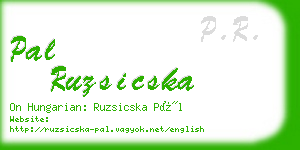 pal ruzsicska business card